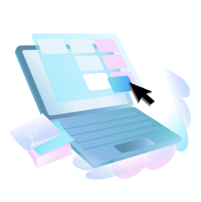 laptop and background art
